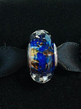 Authentic Pandora Deep Ocean Sea Glass Faceted Murano Charm – 791609